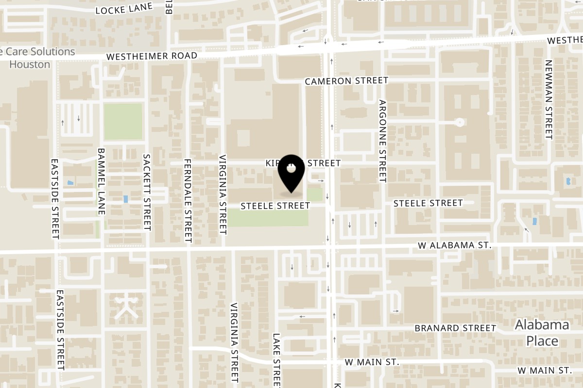 Map showing the location of Thai Tail on 2651 Kipling St. in Houston
